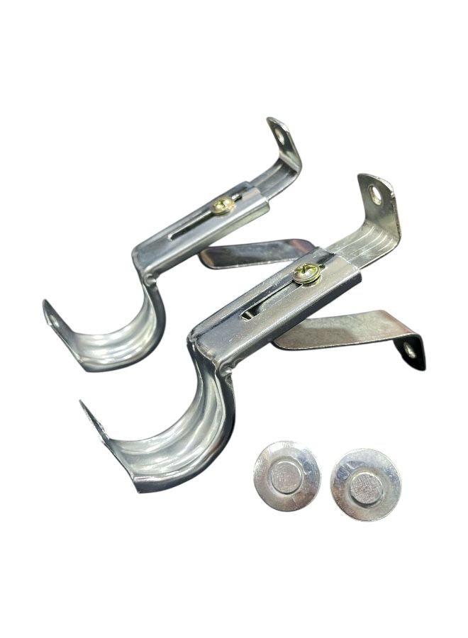 Metal Curtain Brackets Set Silver - 8.5 cm - Image 1